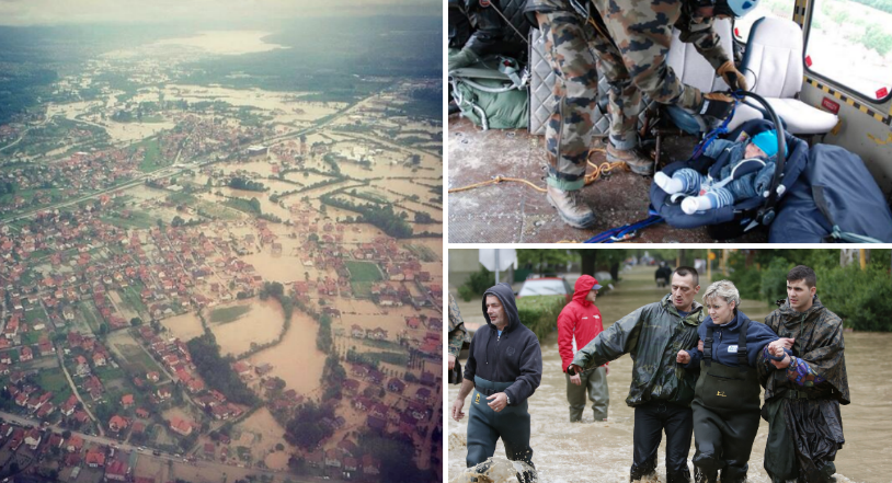 översvämning, Katastrof, Serbien, Bosnien, regn